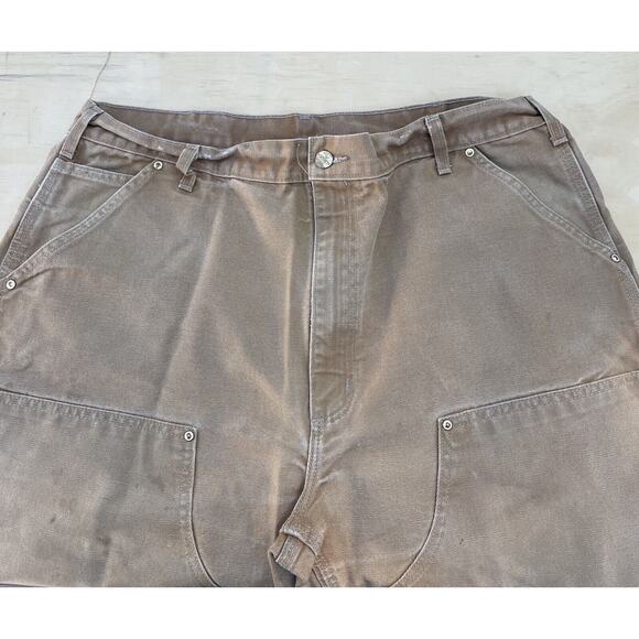 CARHARTT Original Fit Men's Brown Denim Jeans Carpenter Workmen USA SIZE 40X34 - Picture 3 of 10